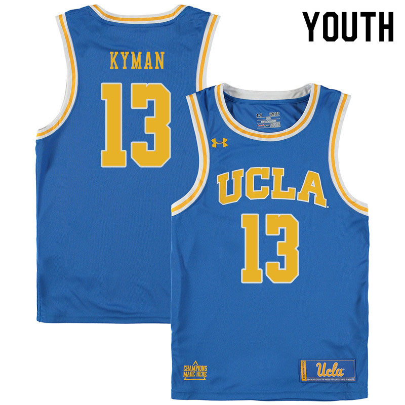 Youth #13 Jake Kyman UCLA Bruins College Basketball Jerseys Sale-Blue